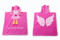 Baby Pink Angel Face Hooded Bathrobe Towel Bathrobe Cloak