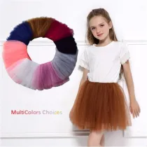 Toddler Girl 4-layers Tulle Tutu Skirt Princess Fluffy Soft Chiffon Pettiskirt
