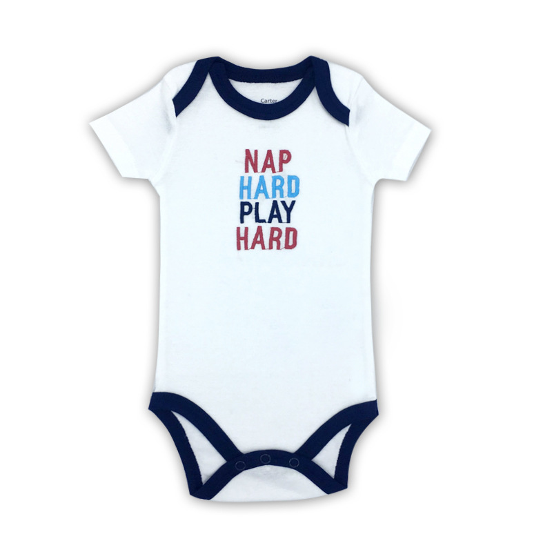 Baby Boy Print Hard Slogan Short Sleeve Cotton Bodysuit