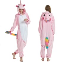 Unisex Adult Pajamas Unicorn Colorfur Tail Animal Cosplay Costume Pajamas