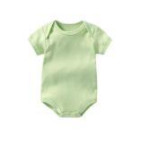 Baby Boy Pure Color Short Sleeve Cotton Bodysuit