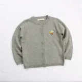Toddler Girl Knit Cardigan Pure Color Sweater Bee Pattern