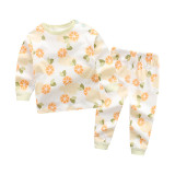Toddler Girl 2 Pieces Pajamas Sleepwear Friut Long Sleeve Shirt & Legging Sets
