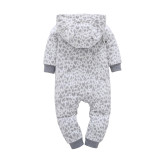 Baby Boy Zip-Up Print Grey Hearts Polar Fleece Long Sleeve One piece