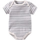 Baby Boy Grey Stripes Short Sleeve Cotton Bodysuit