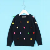 Toddler Girl Knit Pullover Pompom Sweater