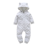 Baby Boy Zip-Up Print Grey Dots Polar Fleece Long Sleeve One piece