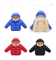 Toddler Boy Zipper Thicken Hooded Jacket Outerwear