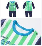 Baby Boy Snap-Up Print Soccer Cotton Long Sleeve One piece