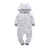 Baby Boy Zip-Up Print Grey Hearts Polar Fleece Long Sleeve One piece