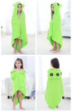 Baby Green Frog Face Hooded Bathrobe Towel Bathrobe Cloak Size 28 *55 