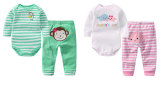 Baby Girl Print Monkey Two Pieces Long Sleeve Cotton Bodysuit and Pant