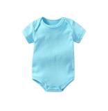Baby Boy Pure Color Short Sleeve Cotton Bodysuit