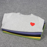 Toddler Girl Knit Pullover Red Heart Pattern Sweater
