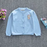Toddler Girl Knit Cardigan Pure Color Sweater Plant Cactus Pattern