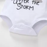 3PCS Baby Girl Print Rainbow Long Sleeve Romper Pants Bodysuit Hat Clothes Outfits Set
