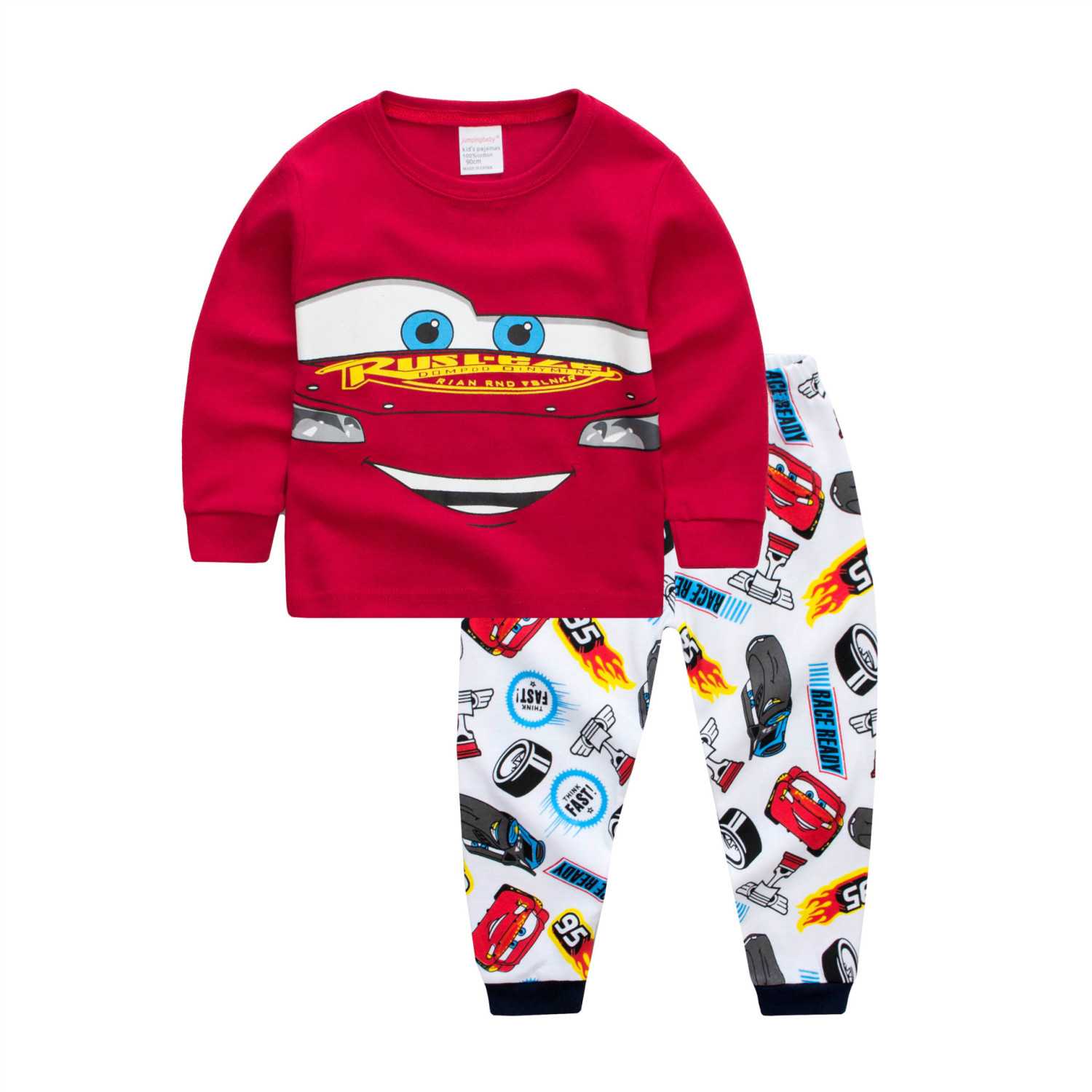Toddler Boy 2 Pieces Pajamas Sleepwear CARS Long Sleeve Shirt & Legging ...
