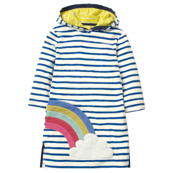 Toddler Girl Stripes Long Sleeves Casual Hooded Dresses