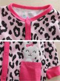 Baby Girl Snap-Up Pink Leopard Print Cotton Long Sleeve One piece