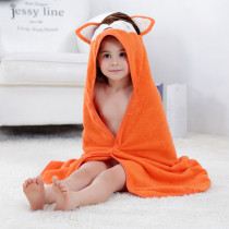 Baby Orange Fox Face Hooded Bathrobe Towel Bathrobe Cloak Size 28 *55