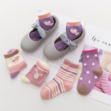 5 Pairs Baby Toddler Girls Print Slogan Socks