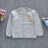 Toddler Girl Knit Cardigan Pure Color Sweater Plant Cactus Pattern