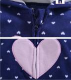 Baby Girl Hooded Zip-Up Pink Hearts Polar Fleece Long Sleeve One piece