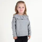 Toddler Girl Knit Pullover Ruffled Collar Sweater