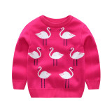 Toddler Girls Knit Pullover Upset to Keep Warm Fashion Flamingo Sweater