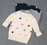 Toddler Girl Knit Pullover Pompom Sweater