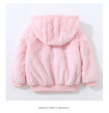 Toddler Girls Winter Warm Hoddie Coat Print Bear Flannel Outerwear