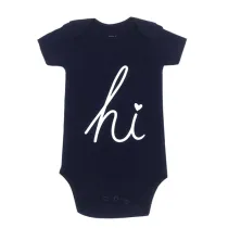 Baby Boy Print Letters Hi Short Sleeve Cotton Bodysuit