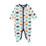Baby Boy Dinosaur Footed Pajamas Sleepwear Cotton Infant One-piece（0-1Year）
