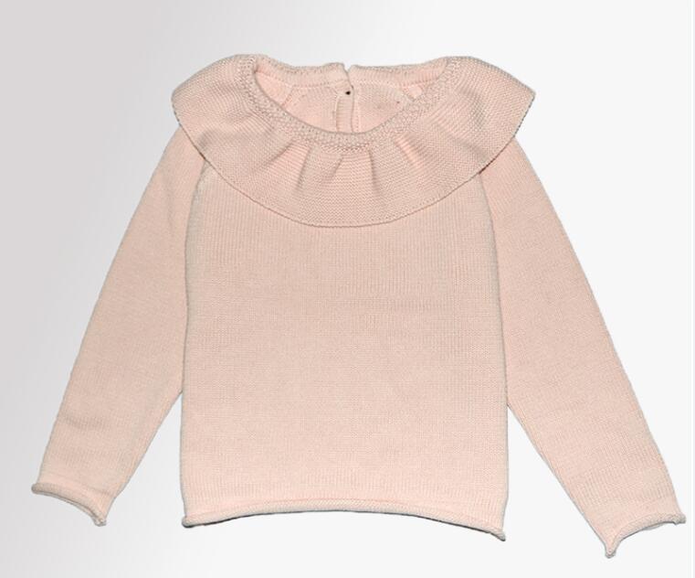 Toddler Girl Knit Pullover Ruffled Collar Sweater