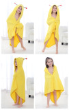 Baby Yellow Bee Face Hooded Bathrobe Towel Bathrobe Cloak Size 28 *55 