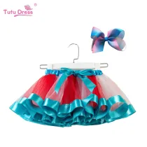 Toddler Girl Interval Color Layered Tulle Tutu Skirt Add Free Bow Clip