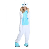 Unisex Adult Pajamas White Unicorn Animal Cosplay Costume Pajamas