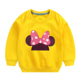 Toddler Girl Print Pink Bowknot Long Sleeve Sweatshirt