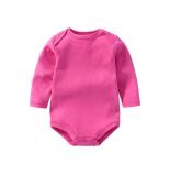 Baby Girl Pure Color Long Sleeve Cotton Bodysuit