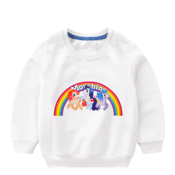 Toddler Girl Print Litter Pony Rainbow Hooded Sweatshirt