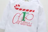 4PCS Baby Girl Christmas Long Sleeve Romper Pants Bodysuit Hat Headband Clothes Outfits Set