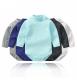 Baby Boy Pure Color High Collar Long Sleeve Cotton Bodysuit