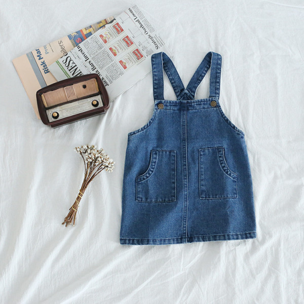Toddler Girl Blue Denim Overalls Dresses