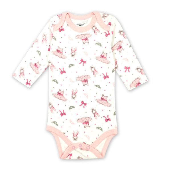 Baby Girl Print Bowknots Dress Long Sleeve Cotton Bodysuit