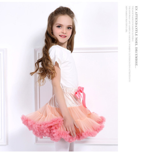 Toddler Girl Tutu Color Matching Skirt Princess Fluffy Soft Chiffon Ballet Birthday Party Pettiskirt