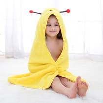 Baby Yellow Bee Face Hooded Bathrobe Towel Bathrobe Cloak Size 28 *55 