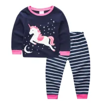 Toddler Girl 2 Pieces Pajamas Sleepwear Unicorn Long Sleeve Shirt & Legging Sets