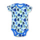 Baby Boy Print Blue Cars Short Sleeve Cotton Bodysuit