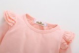 3PCS Baby Girl Ruffles Long Sleeve Romper Print Flamingo Pants Bodysuit Headband Clothes Outfits Set