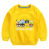 Toddler Boy Print and Slogan Cute Eyes Sleeve Sweatshirt